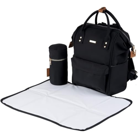 BabaBing! Mani Rucksack Veganes Leder Blush, Schwarz, Einheitsgröße, Zeitgenössisch