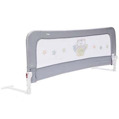 ZOPA Bettgitter Monna - Bettschutzgitter für Kinder ab 18 Monaten bis 5 Jahren - Rausfallschutz mit Gelenk zum Aufklappen - Babybettgitter mit einfacher Montage, pflegeleicht (Farbe: Griffin Grey)