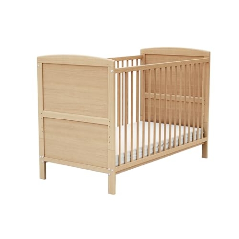 AT4 - BabyBett Holz 60x120 ESSENTIEL Lackierte Buche | 124 x 64 x 86,5 cm | kinderbett | Bett umbaubar zum Juniorbett |Umbaubares Gitterbett