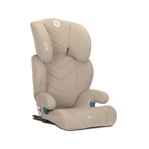 Lorelli Auto Kindersitz GT Speed mit Isofix, i-Size 100-150 cm, Mitwachsender Autositz für Kinder, Babysitz, Autokindersitz, Verstellbare Kopfstütze, Beige