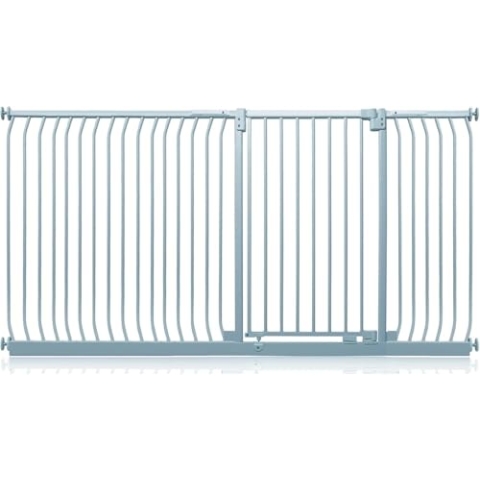 Safetots Extra Hohes Elite Sicherheitsschutzgitter, 216cm - 225cm, Matt Grau, Extra hohe 96.8cm Höhe, Treppenschutzgitter mit Druckmontage, Sicherheitsbarriere, Einfache Installation