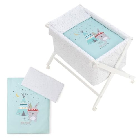 Interbaby 92082-58 Babybett Tipi Oso grün, weiß