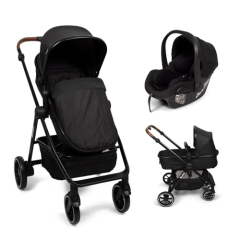 Baninni 3-in-1 Kinderwagen mit Multi-Stands und Autositz Adria, Schwarz