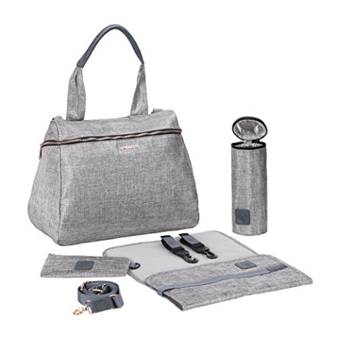 LÄSSIG Baby Wickeltasche Handtasche Stylischer Wickelrucksack inkl. Wickelzubehör/Glam Rosie Bag