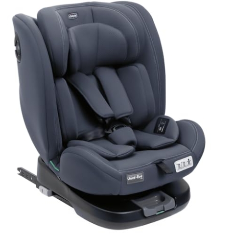 Chicco Unico Evo I-Size, gewicht 0-36 Kg, für Kinder von 40 bis 150 cm, homologiert ECE R129/03, Isofix 360° drehbar und neigbar, Gruppe 0+/1/2/3 von 0 bis 12 Jahren, Blau