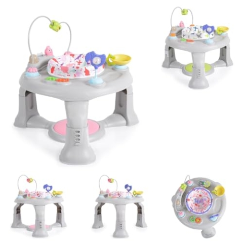 Cangaroo Hopser Mate, Spielcenter, Sitz um 360° drehbar, 4-fach höhenverstellbar, Farbe:rosa