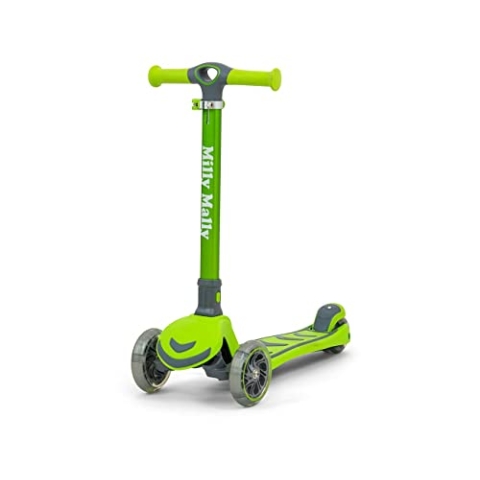 Milly Mally Boogie Dreiroller Balanceroller mit LED Rädern Roller bis 50 kg ab 3 Jahre GRÜN