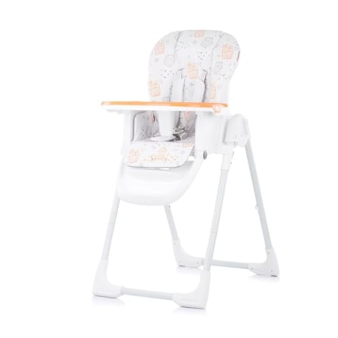Chipolino, Kinderhochstuhl Sweety, Sitz verstellbar, klappbar, Sicherheitsgurt, Farbe:orange