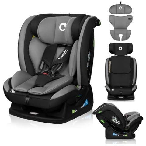 LIONELO AART I-SIZE Autositz für Kleinkinder 40-150 cm, Montage mit Sicherheitsgurten, Kopfstützen- und Neigungsverstellung, Lendenwirbel- und Verkleinerungseinsatz, R129 i-Size Standard