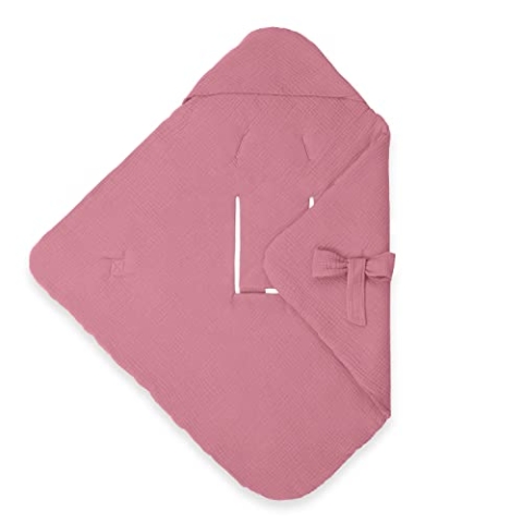 hauck Baby Einschlagdecke Snuggle so Cosy OEKO-TEX® STANDARD 100, Baumwolle, Universal für Babyschale, Kindersitz, Kinderwagen, Buggy, Babywippe, Waschbar (Berry)