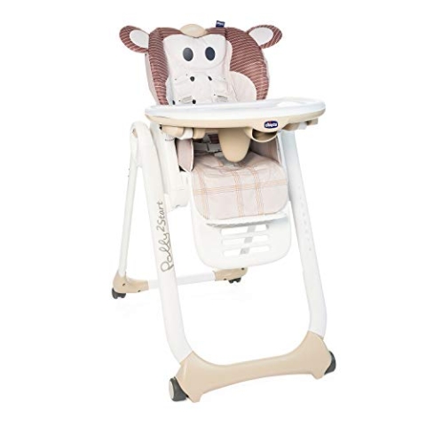 Chicco Polly2Start Baby Hochstuhl ab Geburt bis 3 Jahre (15 kg), Verstellbarer Kinderhochstuhl mit 4 Rädern, Liegefunktion und Kompakte Schließung