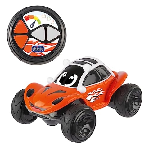 Chicco Happy Buggy Funkgesteuertes Kinderauto,mit intuitiver Funksteuerung & extra großen Rädern zum Fahren auf Allen Untergründen in 4 Richtungen, spritziges Design,Spiele für Kinder von 2-6 Jahren