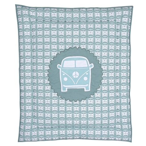 TAFTAN BX-918 Krabbeldecke das Auto, 100 x 80 cm, grau/blau
