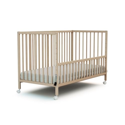 WEBABY - Babybett Beistellbett Holz 60x120 cm Buche Natur LIO| Kinderbett Co-sleeping babybett | Von Geburt an | Höhenverstellbar | Lattenrost