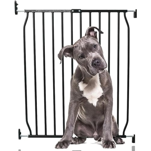 Bettacare Eco Schraubbefestigung Haustiergitter, Schwarz, 70cm - 80cm, Schraubbefestigtes Hundegitter, Sicherheitsgitter