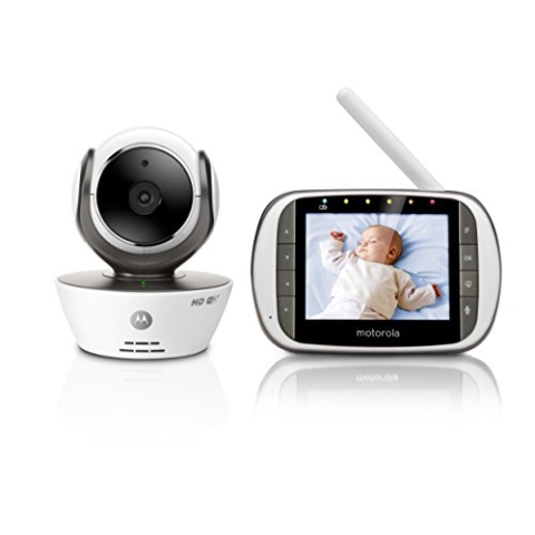 Motorola MBP 853 Connect Digitales Babyphone mit 3,5 Zoll LC-Farbdisplay am Empfänger und Kamera im Sender
