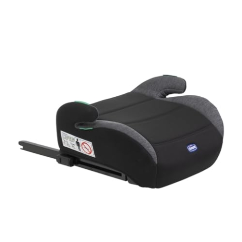Chicco Quasar Fix i-Size, Kinderautositz 7-12 Jahre (126-150 cm), Gewicht 23-36 kg, Gruppe 3, einfach einzubauen mit Isofix-System, mit gepolsterten Armlehnen und komfortablem Sitz, schwarz