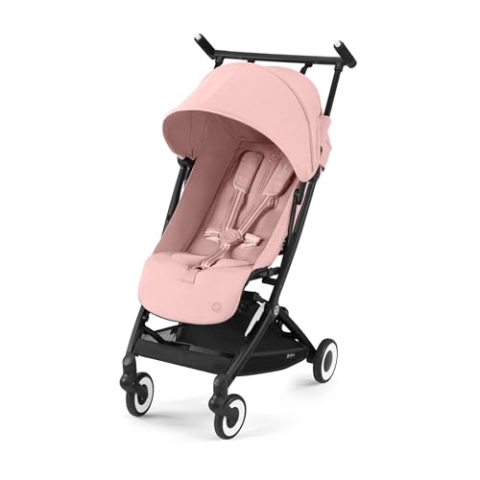 CYBEX Gold Kinderwagen Libelle mit One-Pull Harness, Von ca. 6 Monaten bis ca. 4 Jahre (max. 22 kg), Ultraleicht (nur 6 kg), Candy Pink (Pink mit schwarzem Rahmen)