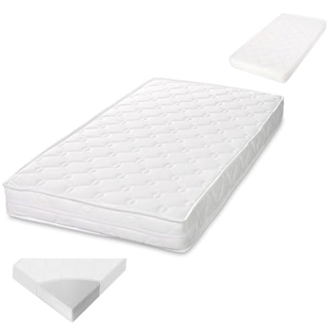 Lorelli Sweet Dream Kinderbett Matratze 60x 120 cm Stärke 10 cm, Atmend, Absorbierend, Luftdurchlässig und Anti-Allergisch, Weiß