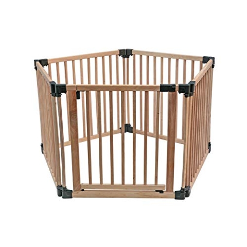 Safetots HolzSpielbereich, Fuenfeck, 5 x 80cm, Naturholz, 76cm Hoch, Multi-aktivitaetzentren, Spielbereich für Kleinkinder, Großer Spielbereich, Einfache Installation