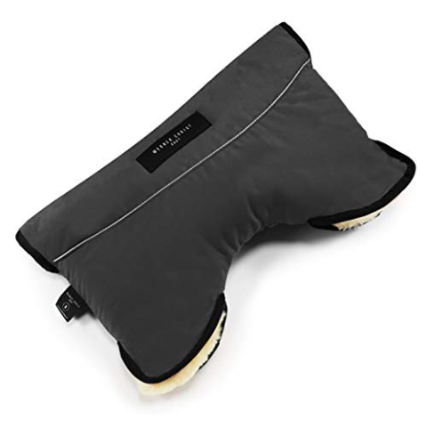 Kinderwagen-Muff aus Lammfell von WERNER CHRIST BABY - MOFFY ist der ideale Handwärmer für Buggys aus medizinischem Fell, einfache Handhabung, Handmuff in stone (grau)