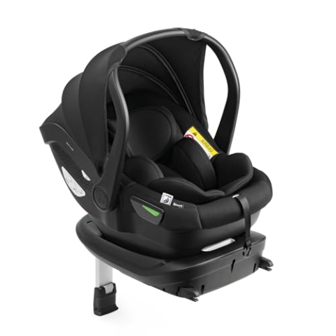 hauck Drive N Care Set, Schwarz - i-Size Babyschale mit Isofix Basisstation für Babys ab Geburt mit Körpergröße 40-87 cm, inkl. Sitzverkleinerer & Sitzkeil, 3 Punkt Gurt & Kopfstüzte Höhenverstellbar