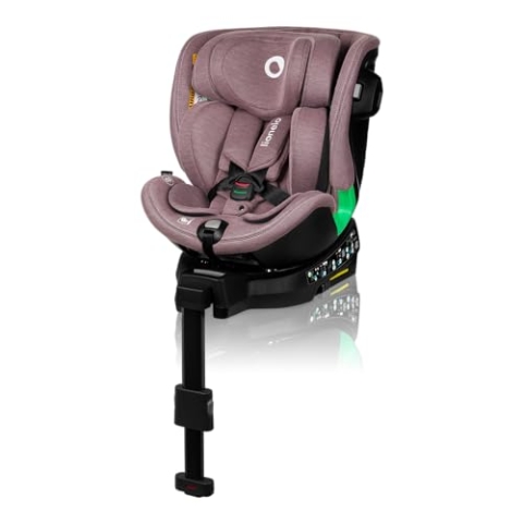 LIONELO HARMONY I-SIZE Drehbarer Kindersitz 360° für Kinder von 40-150 cm, Montage mit ISOFIX + Stabilisierungsbein, Kopfstützen- und Rückenverstellung, Dri-Seat Reduktionseinlage