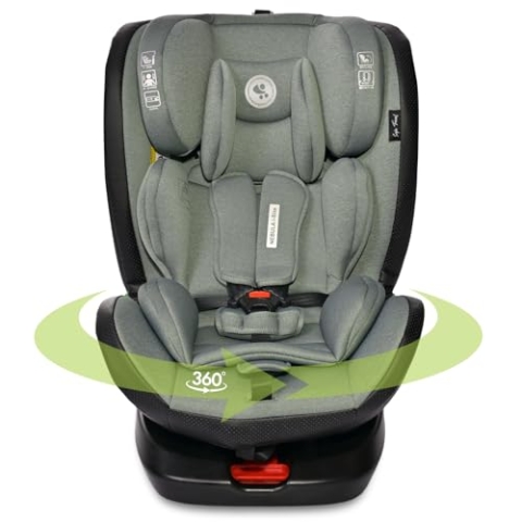 Lorelli Auto Kindersitz Nebula mit Isofix, 360 Grad drehbar, (0-36 kg) Mitwachsender Autositz i-Size 40-150cm - Gruppe 0+/1/2/3, Babysitz ab Geburt, 5-Punkt-Gurt, Einstellbare Kopfstütze, grün