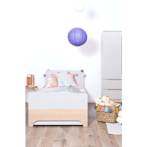 Kinderbett Calvi hellgrau/Holz, 90 x 200 cm