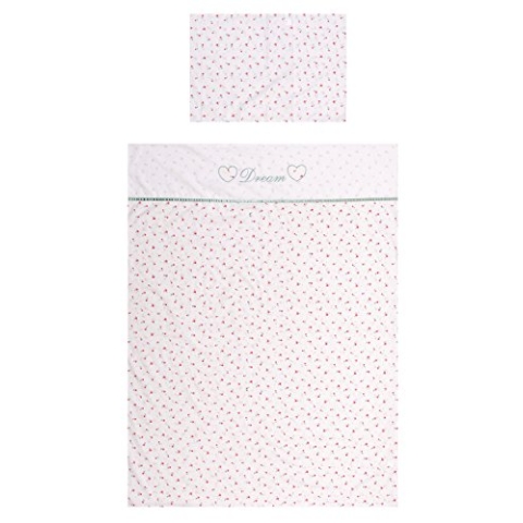 Briljant Baby Bettdeckenbezug FLEUR 100 x 135 cm, Kopfkissenbezug 40 x 60 cm, Rosa