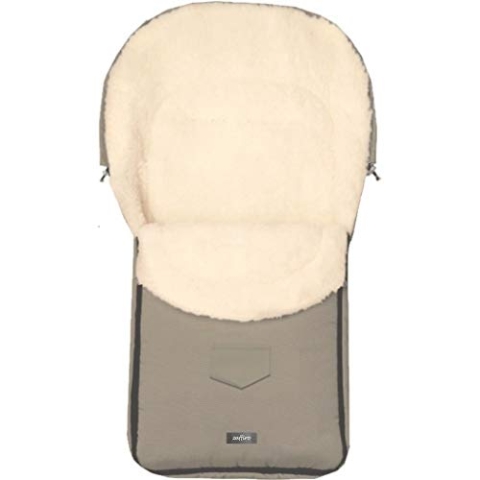 Zaffiro S7 Universal Fußsack mit Wolle für Buggy und Sportsitz, wind- und wasserdicht, 95 x 45 cm, taupe, 08474