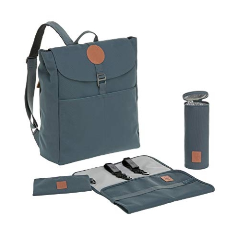 LÄSSIG Baby Wickelrucksack Wickeltasche Babytasche stylische Tasche inkl. Wickelzubehör/Backpack Adventure, Petrol