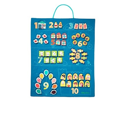 Lilliputiens 83079 Zähltafel für Kinder mit Aufhängung, Maße: 55x45x1cm, ab 3 Jahren