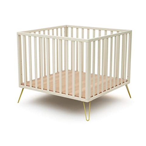 JURABABY - Laufgitter Only Bohème, 100 x 100 cm, Weiß und Gelb