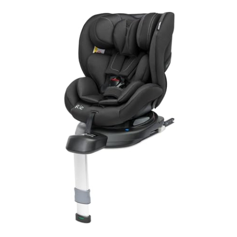CARETERO Rio 360° Drehbarer Kinderautositz für Babys von 40 bis 105 cm - iSize Standard und ECE R129 - bis 22 kg - Rückwärts- und vorwärtsgerichtete Installation - ISOFIX-System - Schwarz