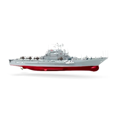 Cartronic Seamaster 2.4 GHz Flugzeugträger I Ferngesteuertes Schiff mit beleuchteter Kommandozentrale I Bis zu 80 m Reichweite I RC funkgesteuertes Schiff ab 14 Jahre