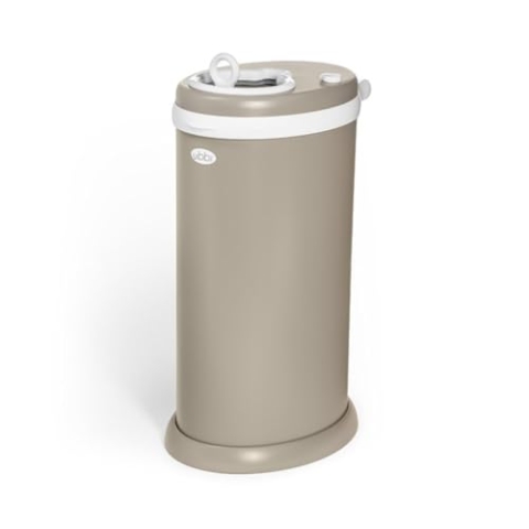 Ubbi Stainless Steel Nappy Pail, Odor Locking, No Special Bag Required, Award-Winning, Registry Must-Have, Matte Taupe