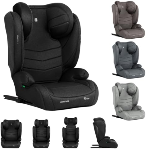 Kikkaboo Kindersitz i-Stand i-Size (100-150 cm) Gruppe 2/3 verstellbar Isofix, Farbe:schwarz