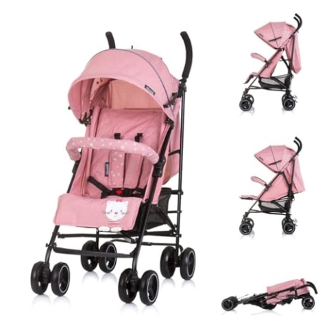 Chipolino Kinderwagen Milano Buggy bis 22 kg, Rückenlehne verstellbar, faltbar, Farbe:rosa