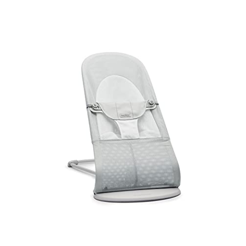 BabyBjörn Babywippe Balance Soft, Netzstoff, Silber/Weiß