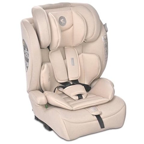 Lorelli Auto Kindersitz Rio mit Isofix, i-Size 76-150 cm, Mitwachsender Autositz für Kinder, Babysitz, Autokindersitz, Verstellbare Kopfstütze, 5-Punkt-Sicherheitsgurt, Beige