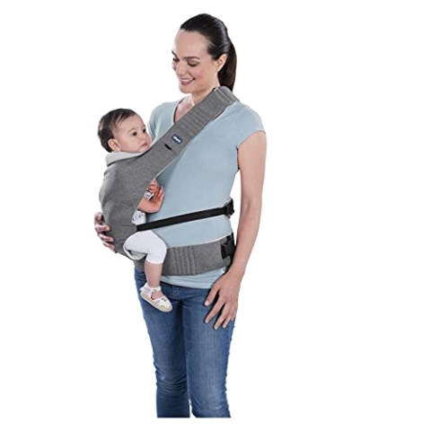 Chicco Babytrage Myamaki Complete New, ergonomisch und sicher für Babys Hüfte und Rücken, atmungsaktives 3D-Gewebe, ab Geburt bis 15 kg, grau