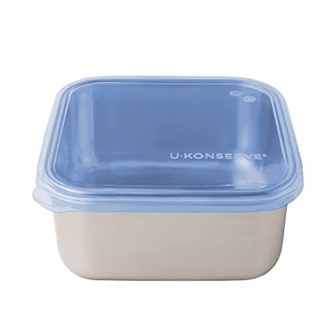 U Konserve - Quadratische Lebensmittelbehälter aus Edelstahl mit Silikondeckel 50oz / 1,5l - Cosmic Blue