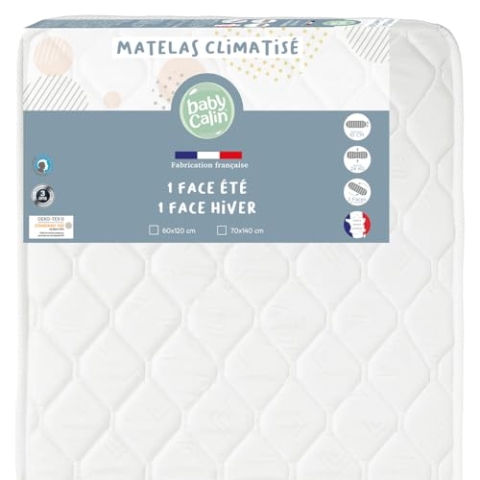 BabyCalin BBC533003 Matratzenbett Sommer/Winter, 70cm x 140cm x 10cm, mehrfarbig, 1 Stück