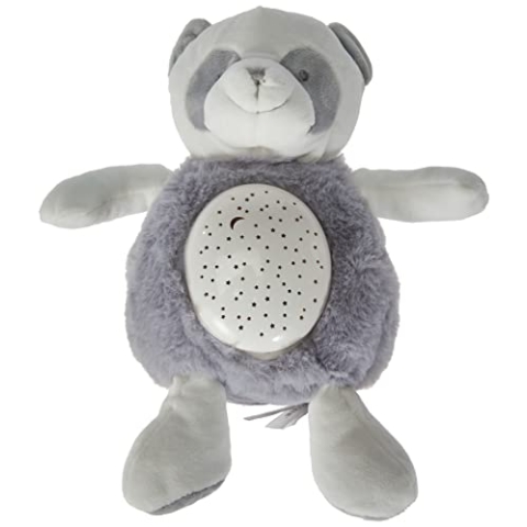 Doudou et Compagnie DC3693 Plüsch-Nachtlicht für Kinder Panda mit Musik und Licht, 3 Lichter, 20 cm, Grau