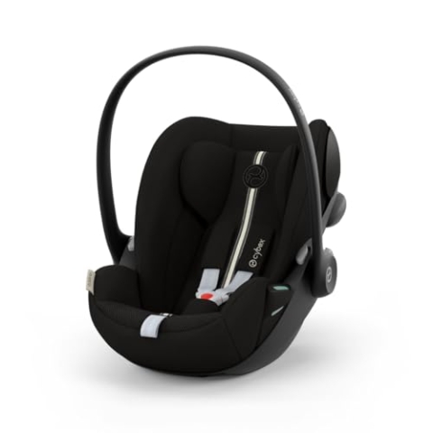 CYBEX Gold Babyschale Cloud G i-Size Plus, Inkl. Neugeboreneneinlage, Ab Geburt bis ca. 24 Monate, Für Kinder ab 40 cm bis 87 cm, Max. 13 kg, Moon Black