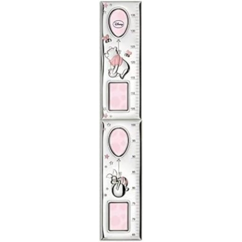 VALENTI & CO. Disney Winnie The Pooh – Zollstock für Kinder an der Wand Geschenk für Dekoration Kinderzimmer mit Bilderrahmen aus Silber