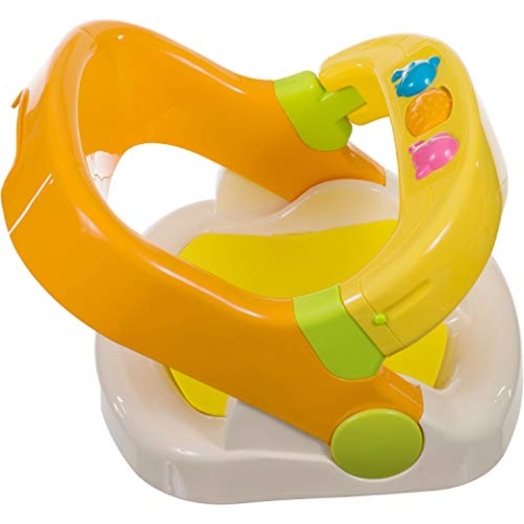 Bieco Badewannensitz mit Klappring Ab 6 Monaten, mit Drehbar Kindersitz, Gelb