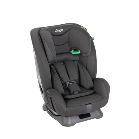 Graco FlexiGrow™ R129 Kindersitz, Autositz vorwärtsgerichtet ab 15 Monaten (76-145 cm) auch in Fahrtrichtung, Installation mit dem Fahrzeuggurt, integrierter Seitenaufprallschutz, schwarz, Onyx