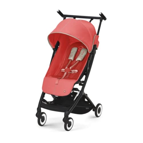 CYBEX Gold Kinderwagen Libelle mit One-Pull Harness, Von ca. 6 Monaten bis ca. 4 Jahre (max. 22 kg), Ultraleicht (nur 6 kg), Hibiscus Red (Rot)